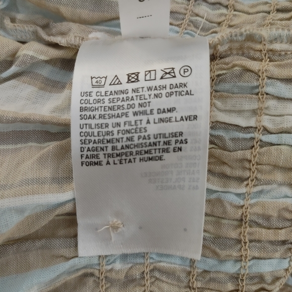 Uniqlo Cotton Striped Shirring Sleeveless Blouse - Picture 8 of 9